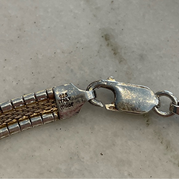 16” Italian silver 925 Omega Chain necklace by Milor - Picture 3 of 5